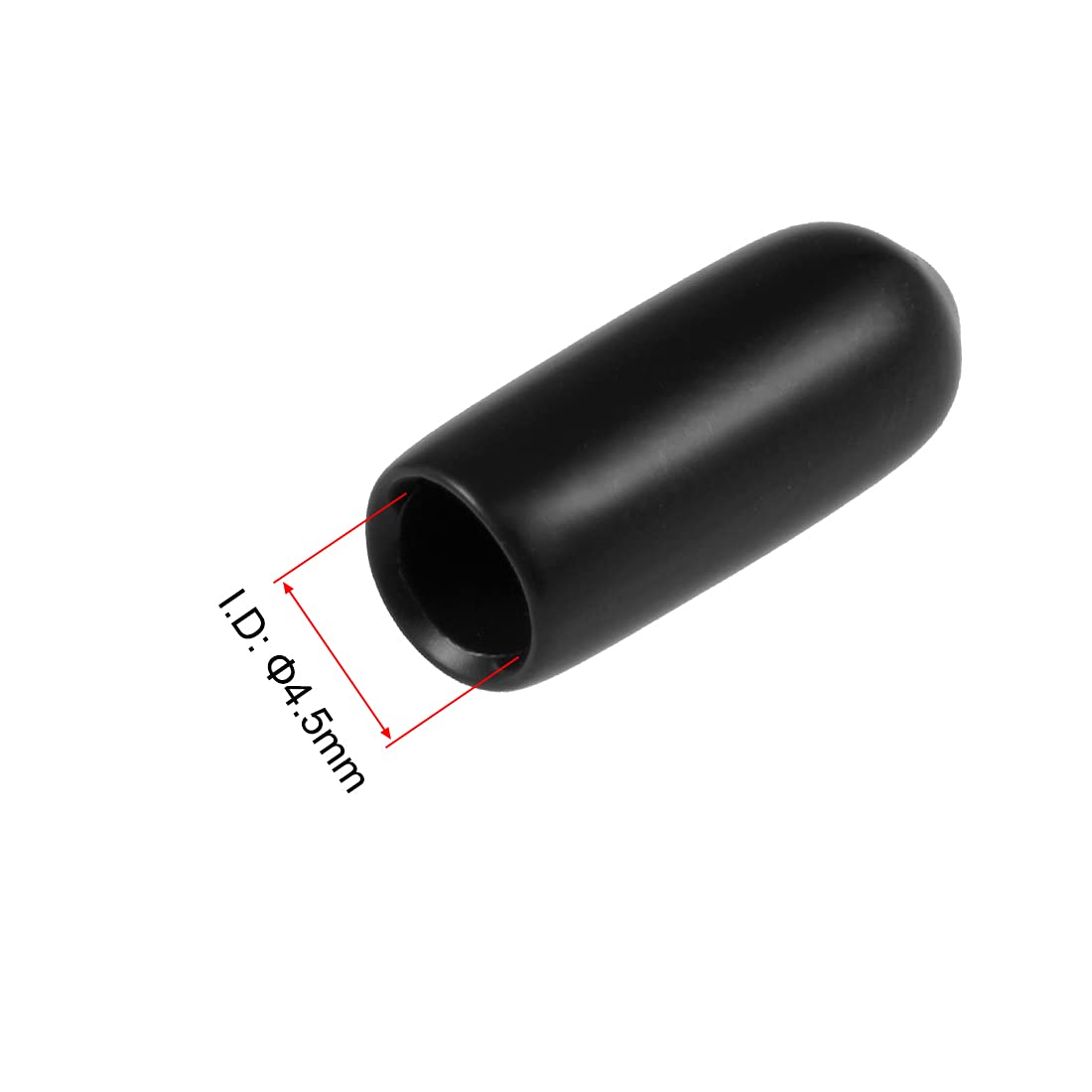 20pcs Rubber End Caps 4.5mm ID Vinyl Round Tube Bolt Cap Cover Thread Protectors Black (20 count)