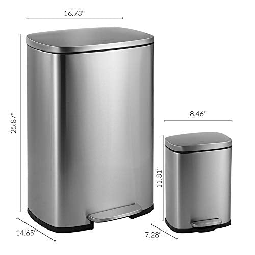 Connor 2 Piece Stainless Steel Trash Can