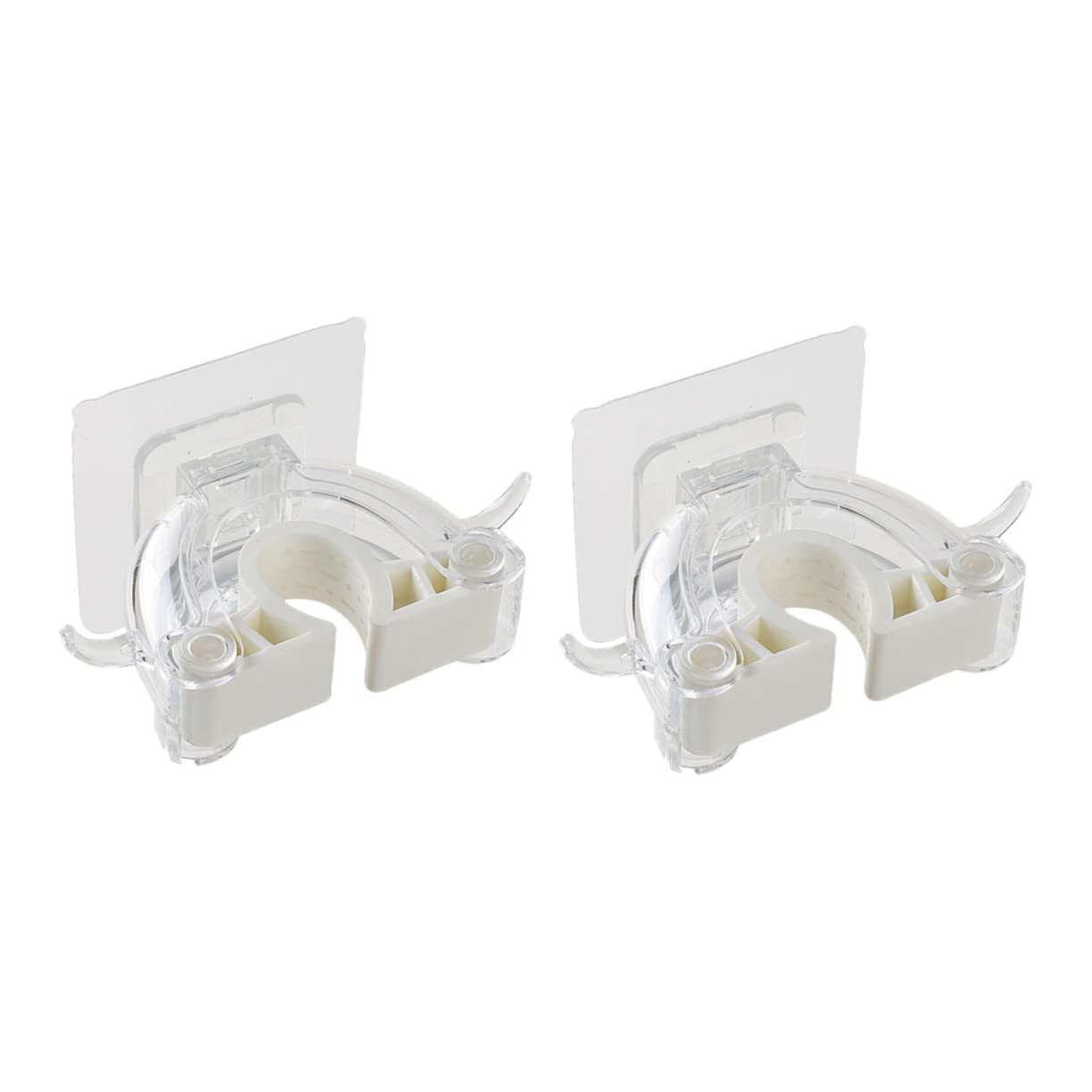 2pcs Multi function Mop Holder Wall Mount Broom Hanger Plastic Mop Clip for Home Kitchen Cleaning