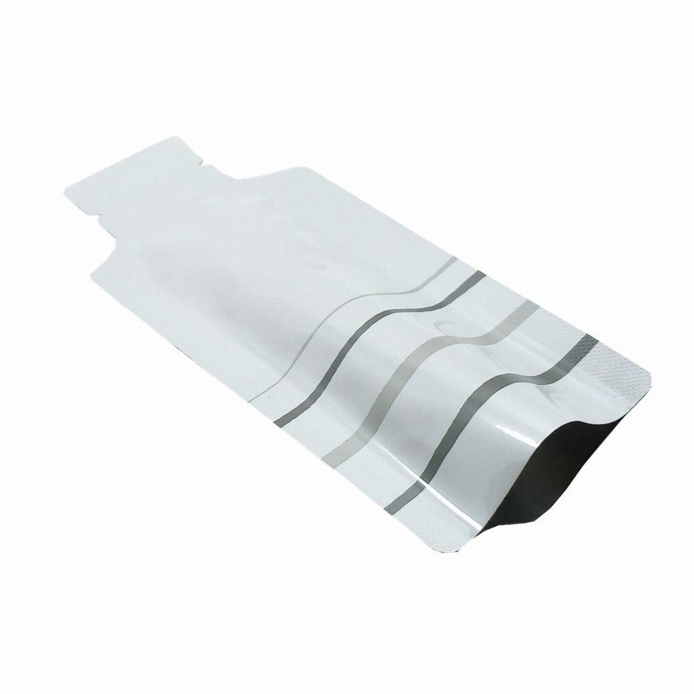 100 Pack 2.36x4.7inch White Heat Seal Sample Mylar Packets for Travel