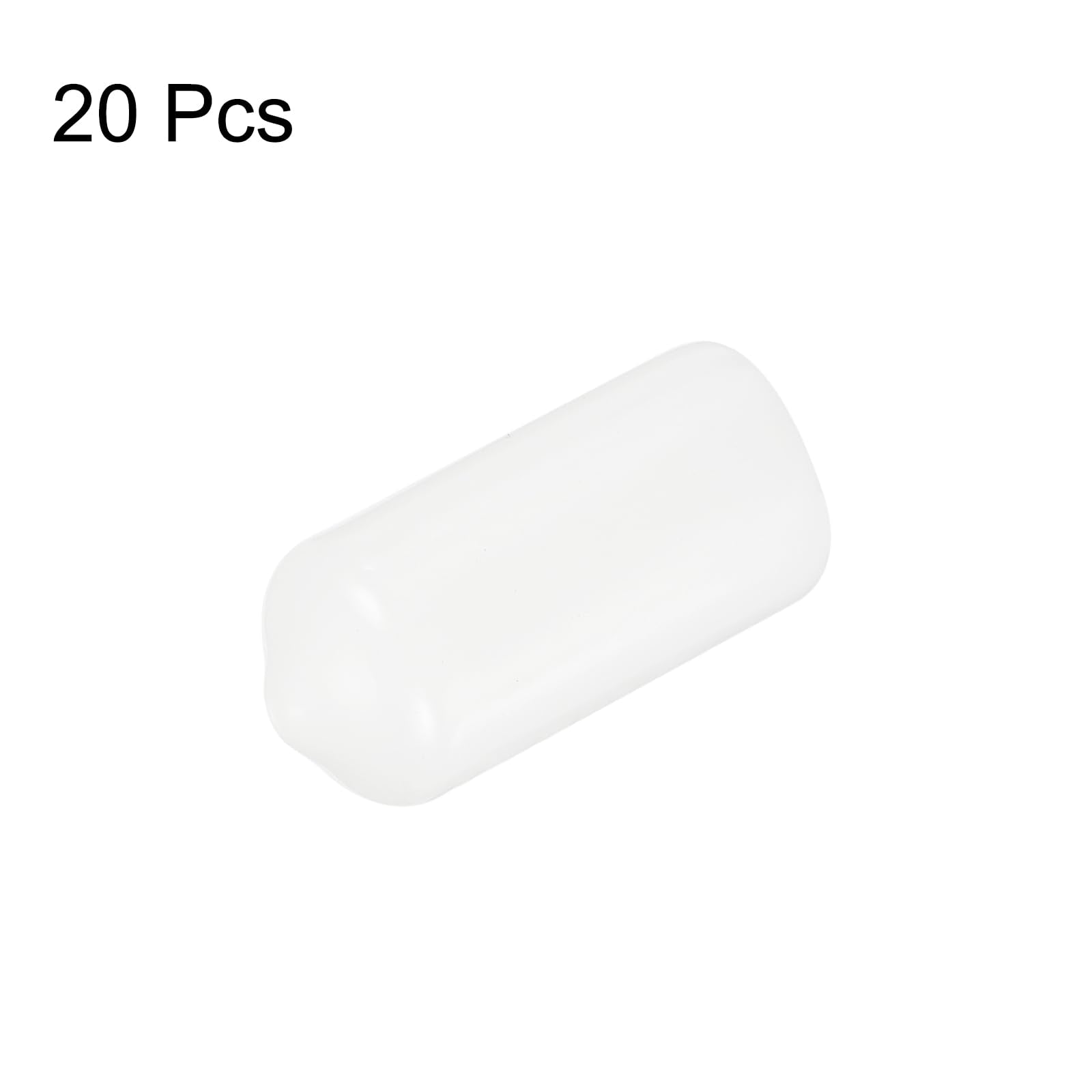 20pcs Rubber End Caps 10.5mm ID Vinyl Round Tube Bolt Cap Cover Thread Protectors White