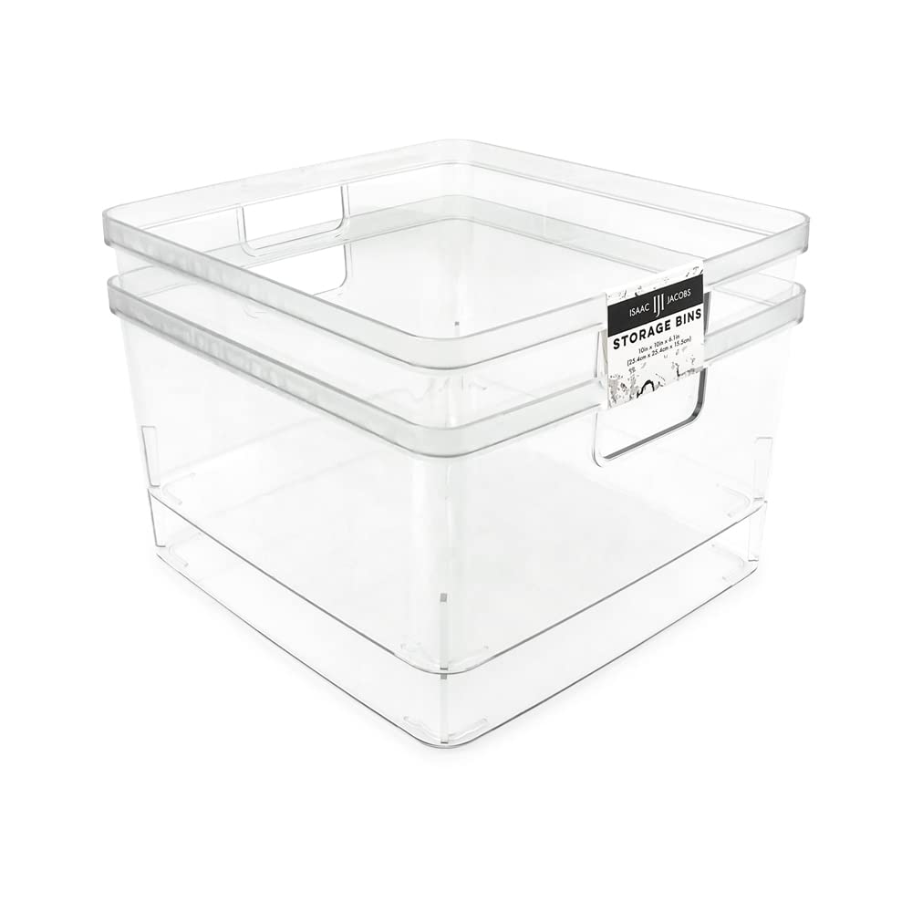 2 Pack Square Clear Storage Bins (2 Count)