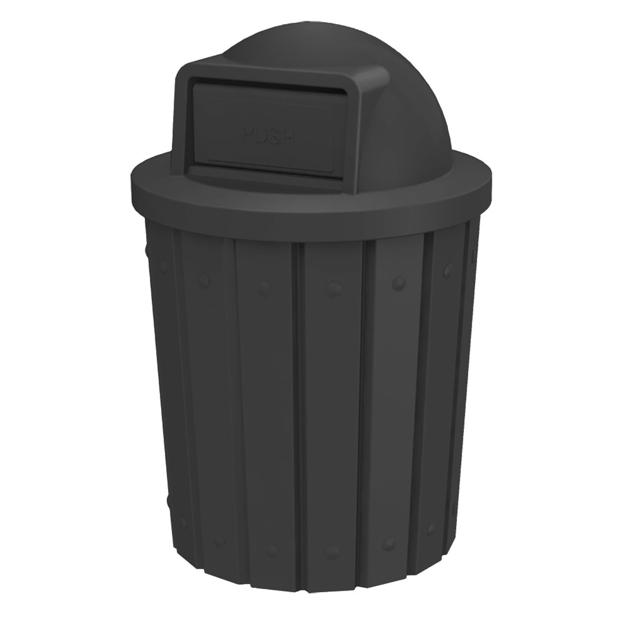 Campus Collection 42 Gallon Plastic Commercial Garbage Can with Push Lid