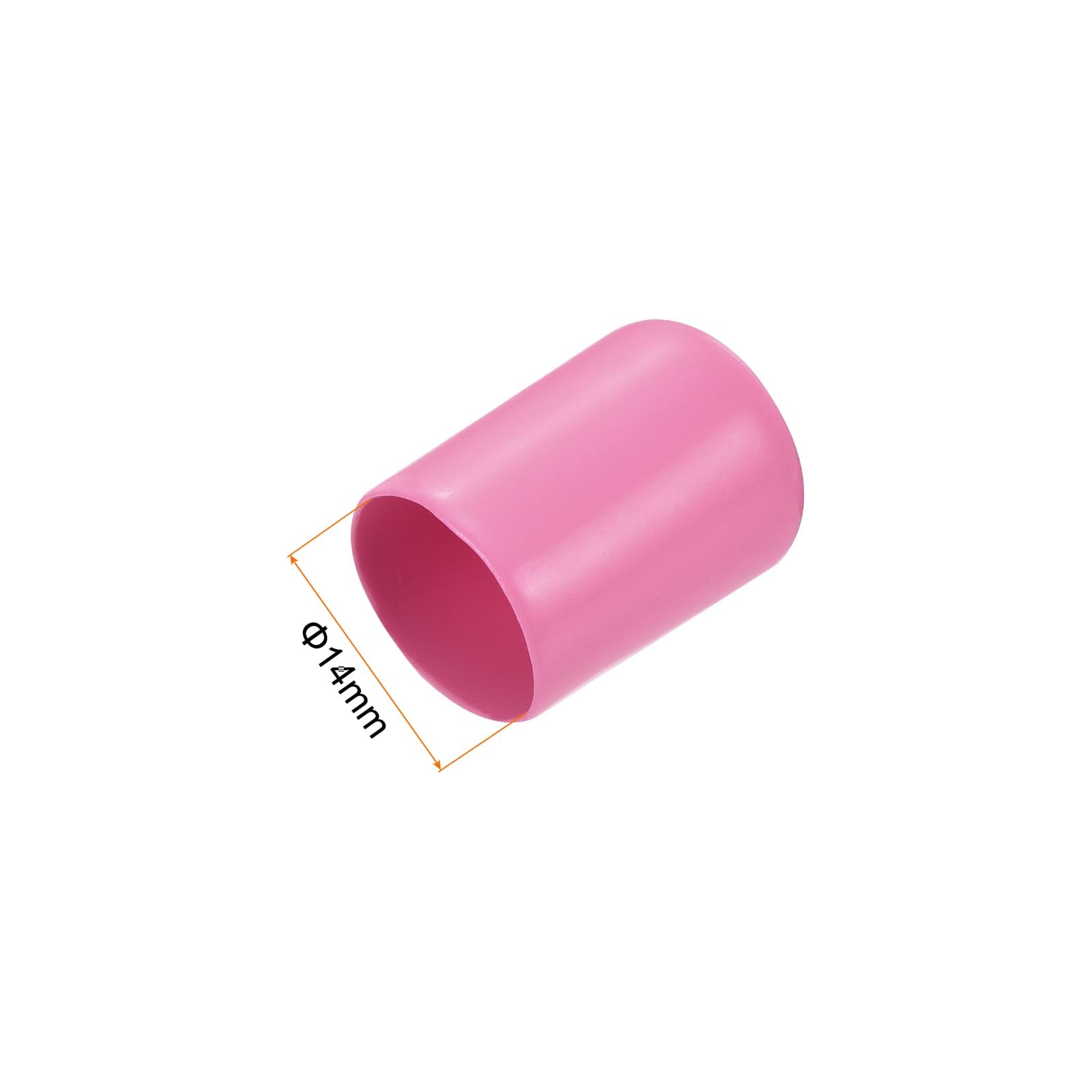 20pcs Rubber End Caps 14mm ID Vinyl PVC Round Tube Bolt Cap Cover Screw Thread Protectors Pink