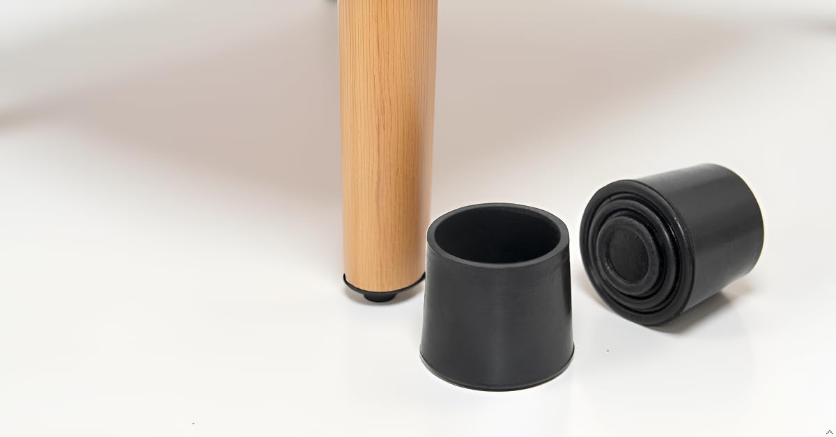 Furniture Table Covers Chair Leg Caps Round Black 32mm 4PCS (4 Count)
