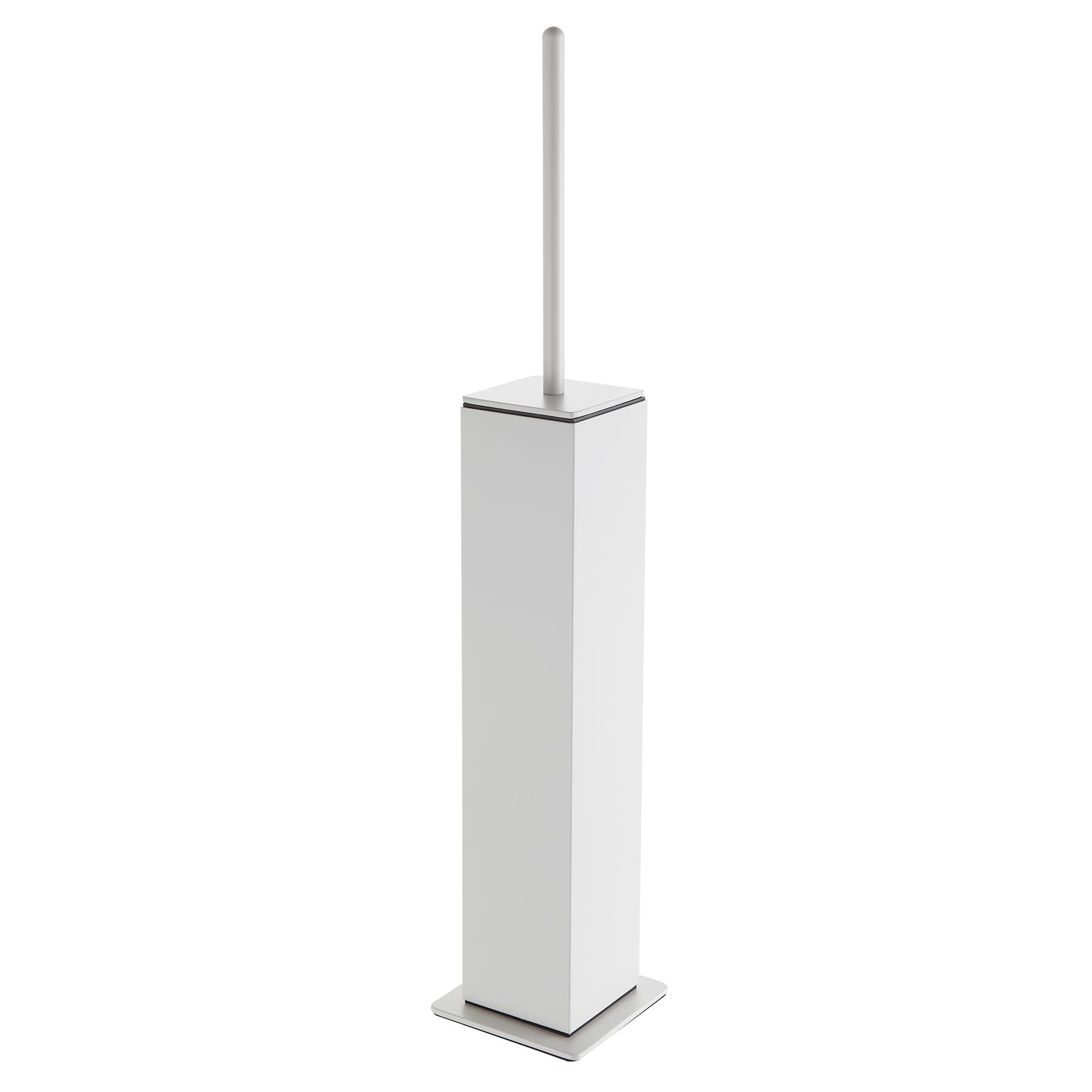 Toilet Brush with Holder Set White Aluminium Standing for Bathroom Toilet Bowl Cleaner Brush and Holder Set
