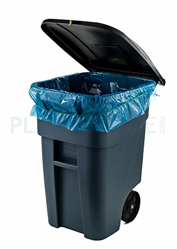 65 Gallon Recycling Trash Bags │1.5 Mil │ Blue Heavy Duty Garbage Can Liners │ 50” x 48” (50 Count)