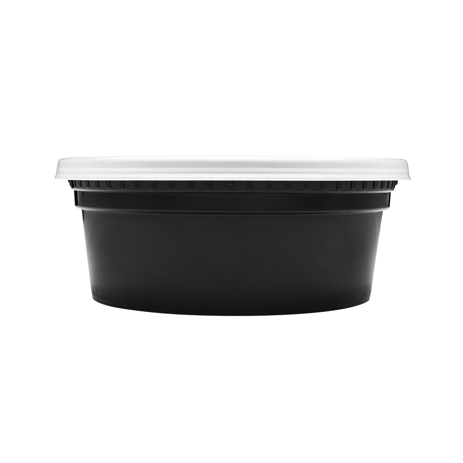 8oz 240 ct Black PP Injection Molded Round Deli Containers with Lids (240 Count)