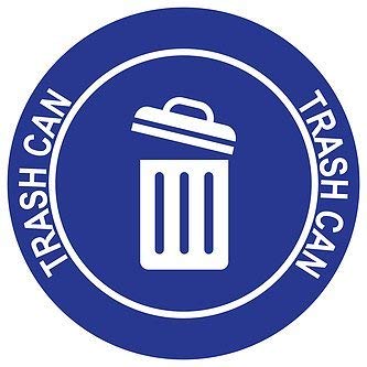 Trash Can" Durable Laminated Vinyl Floor Sign