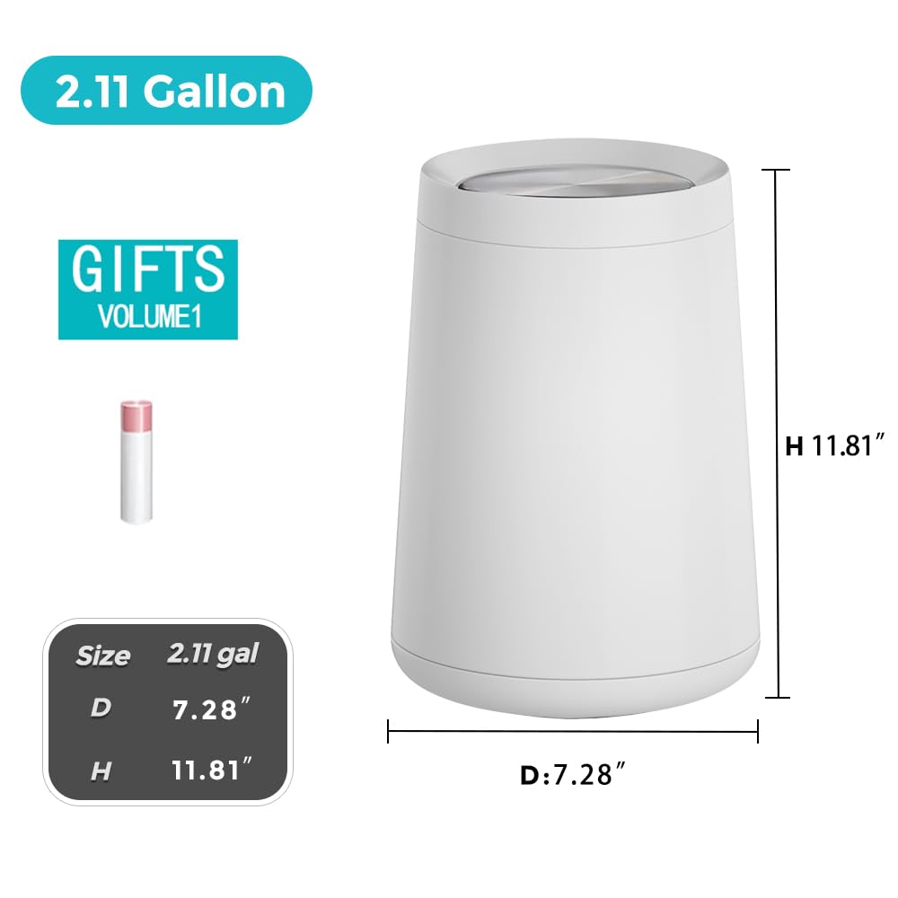 2.1Gallon Small Bathroom Trash can with lid
