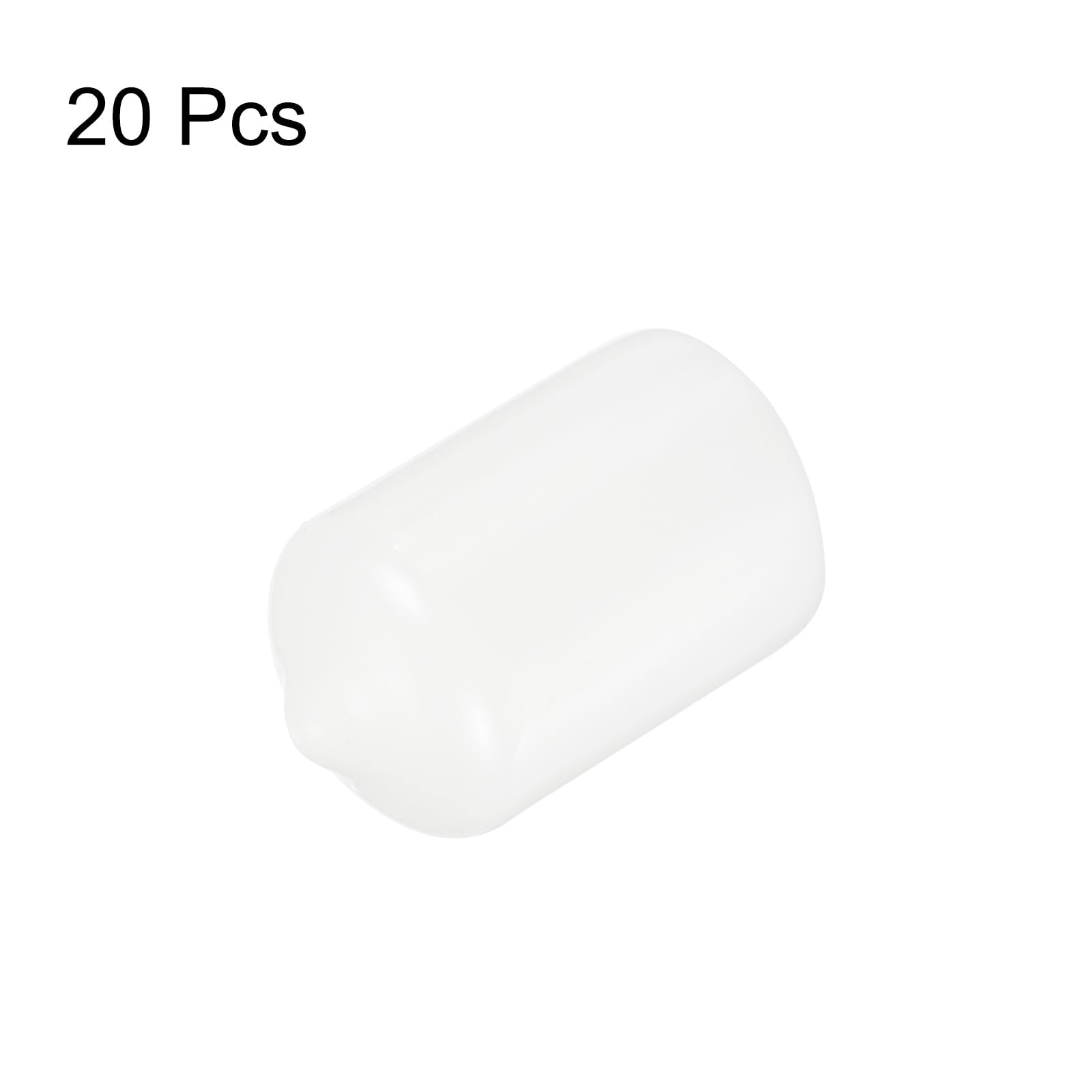 20pcs Rubber End Caps 14.5mm ID Vinyl Round Tube Bolt Cap Cover Thread Protectors White