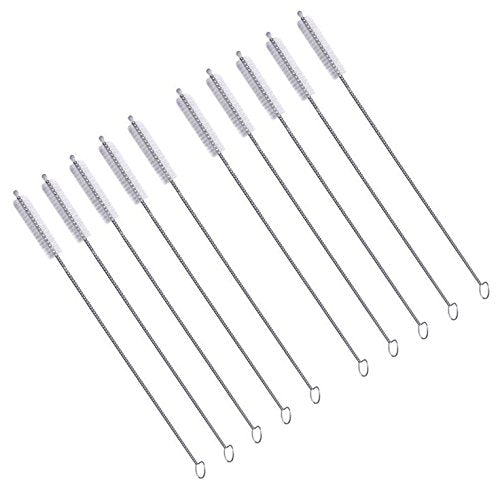 10 Pcs Straw Brush Set Nylon Pipe Tube Cleaner 173mm x 5mm Skinny (10 Count)