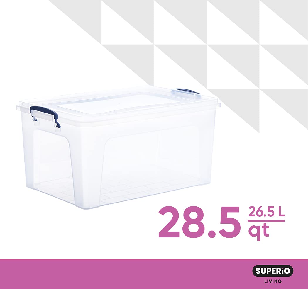 36 Quart Clear Plastic Storage Boxes with Lids (6 Count)