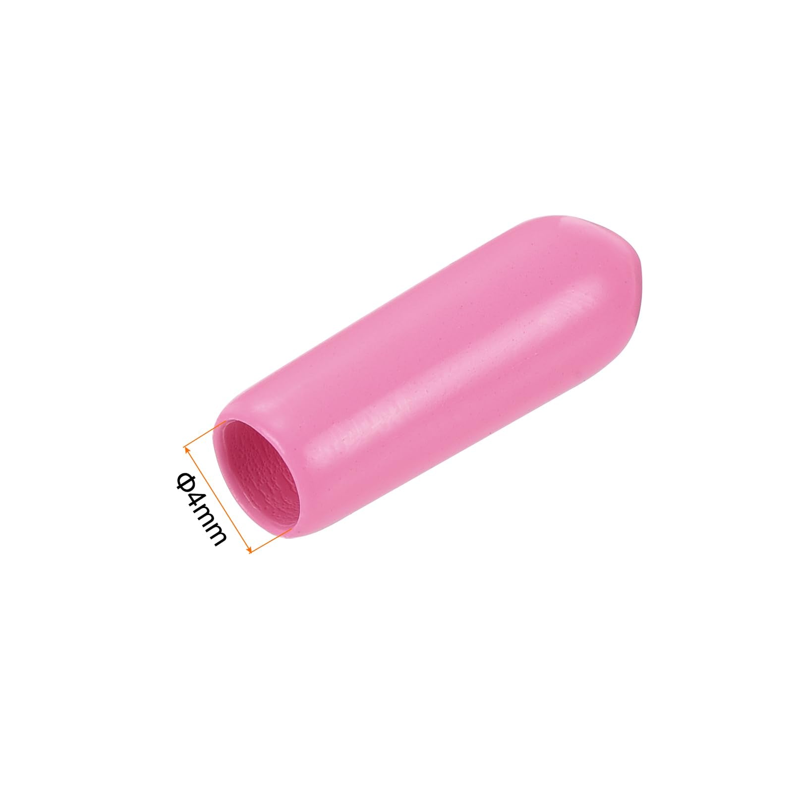 20pcs Rubber End Caps 4mm ID Vinyl PVC Round Tube Bolt Cap Cover Screw Thread Protectors Pink