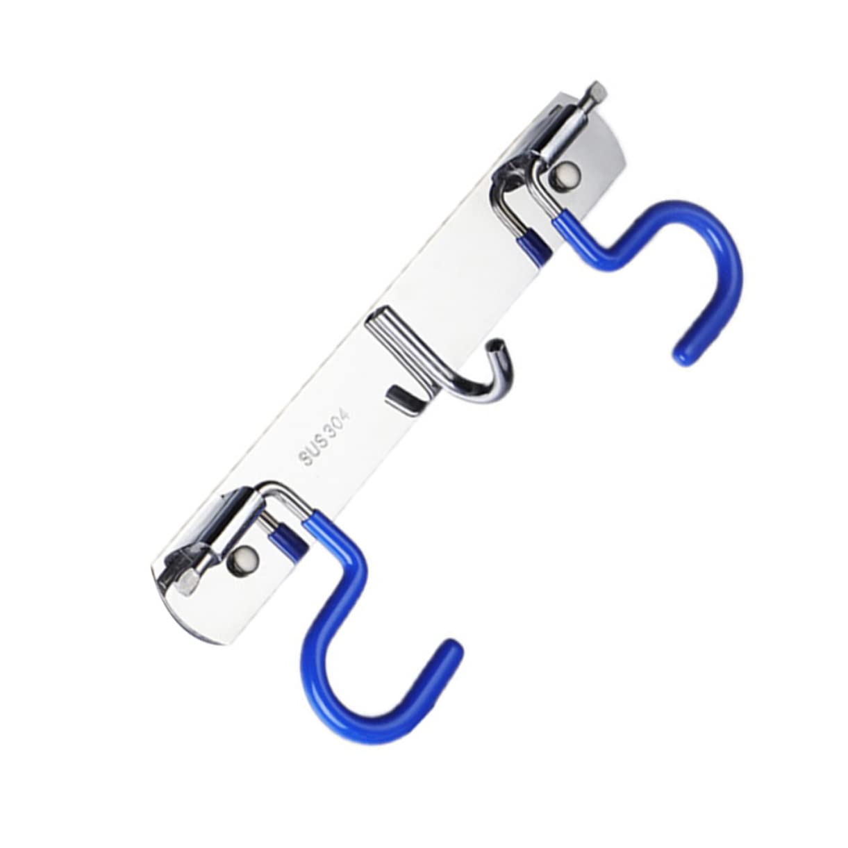 304 Stainless Steel Wall Mounted Mop Holder Heavy Duty Broom Gripper for Kitchen and Garden Adjustable Mop Hanger Easy Installation Space