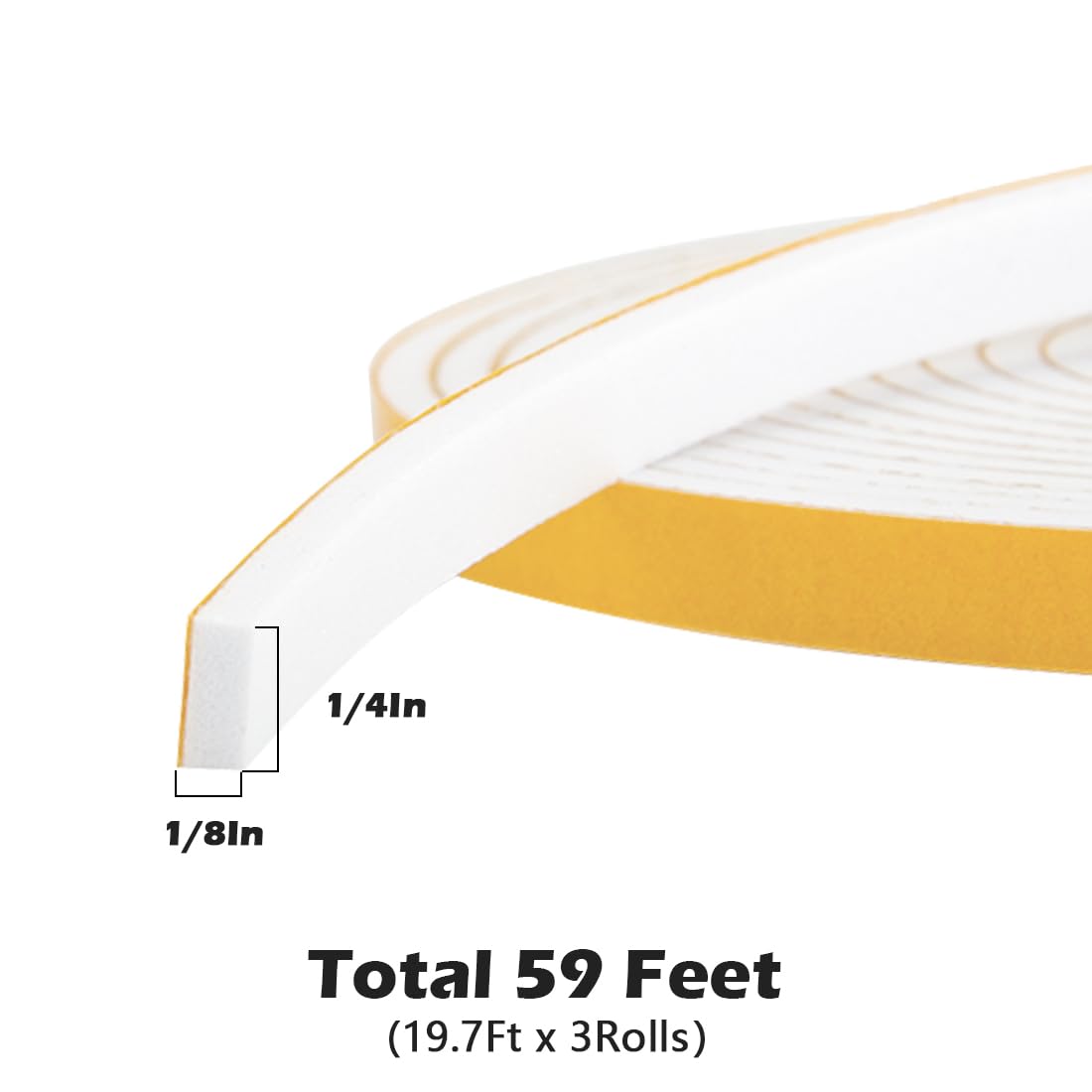 White Door Window Weather Stripping 59 Feet (39 Foot)
