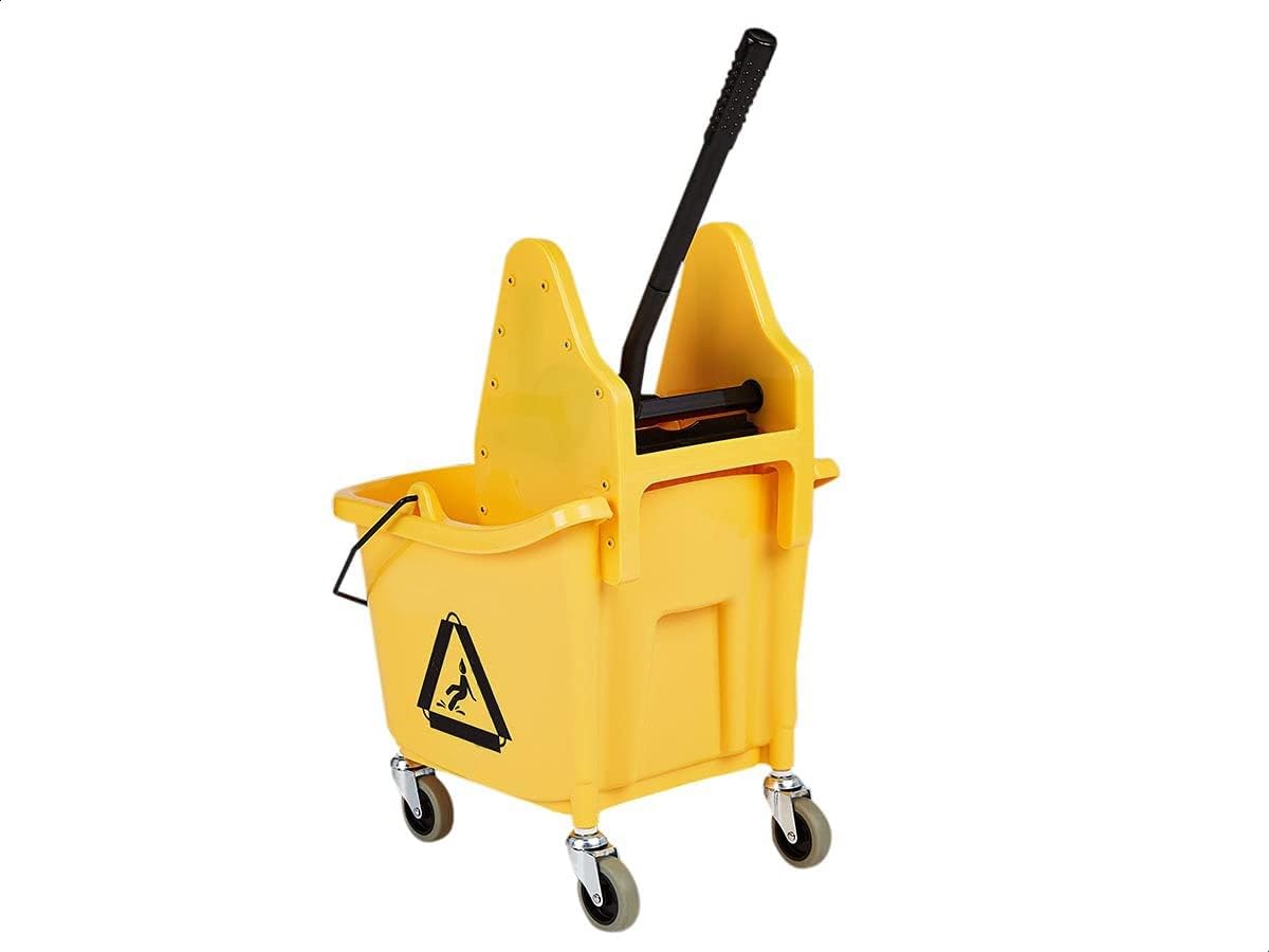 Floor Cleaning Rectangular Mop Bucket with Sturdy Down Press Wringer Combo