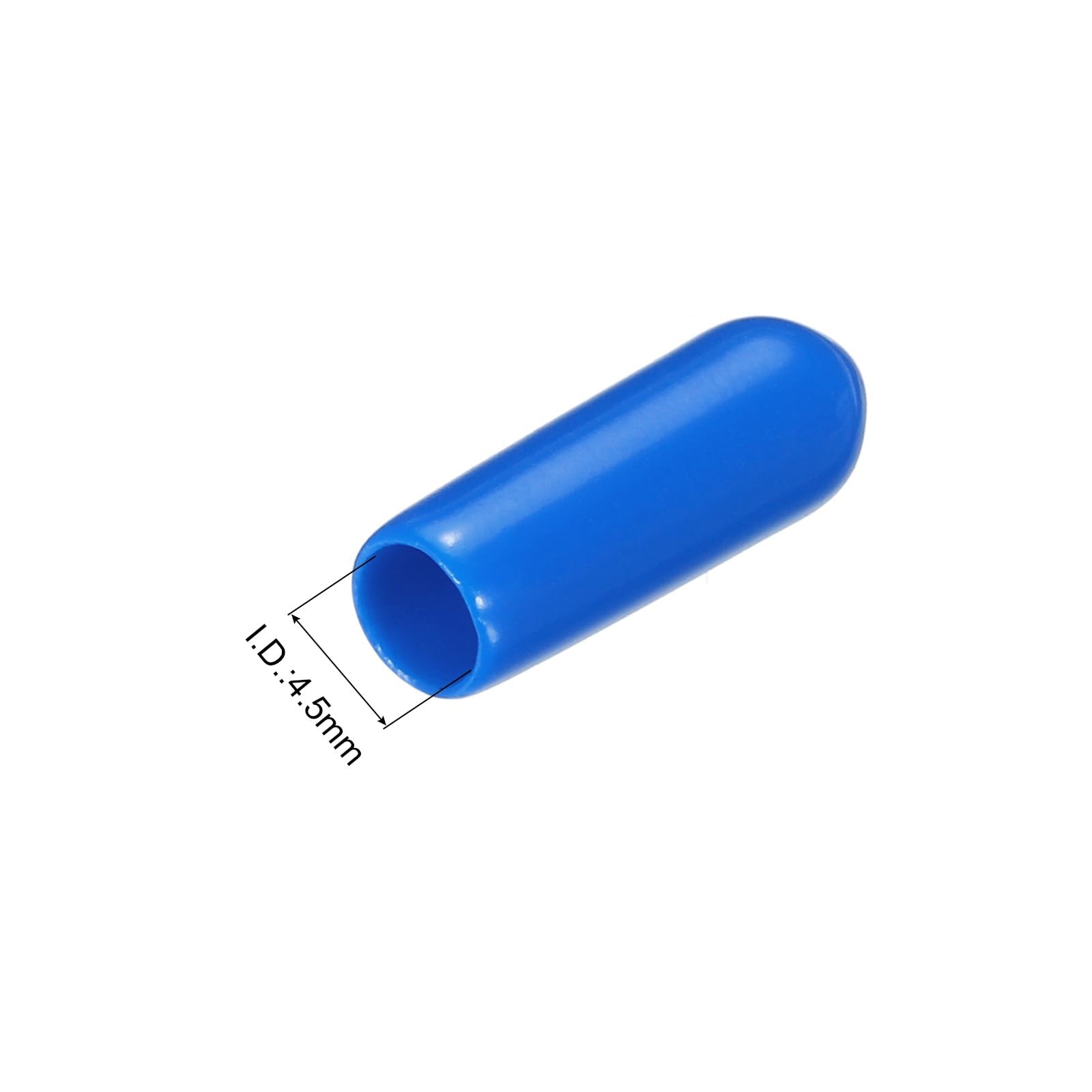 20pcs Rubber End Caps 4.5mm ID Vinyl PVC Round Tube Bolt Cap Cover Screw Thread Protectors Blue