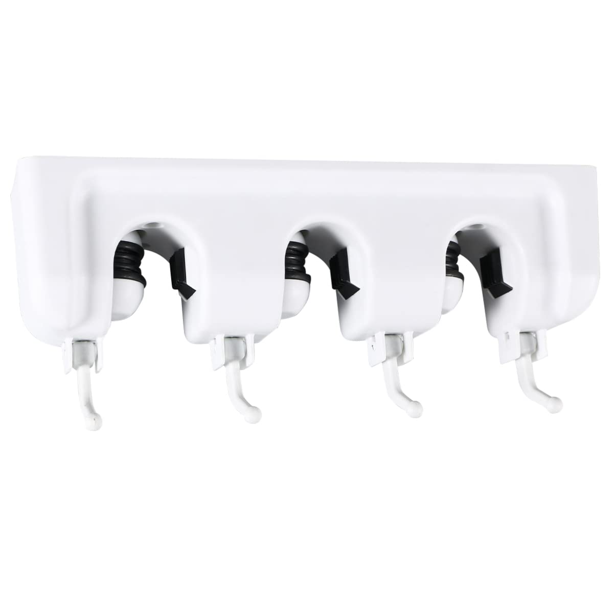 Mop Broom Holder Slots and Hooks for Efficient Storage Garage Garden and Kitchen Wall Mounted Organizer for Mops Brooms and Cleaning Tools White
