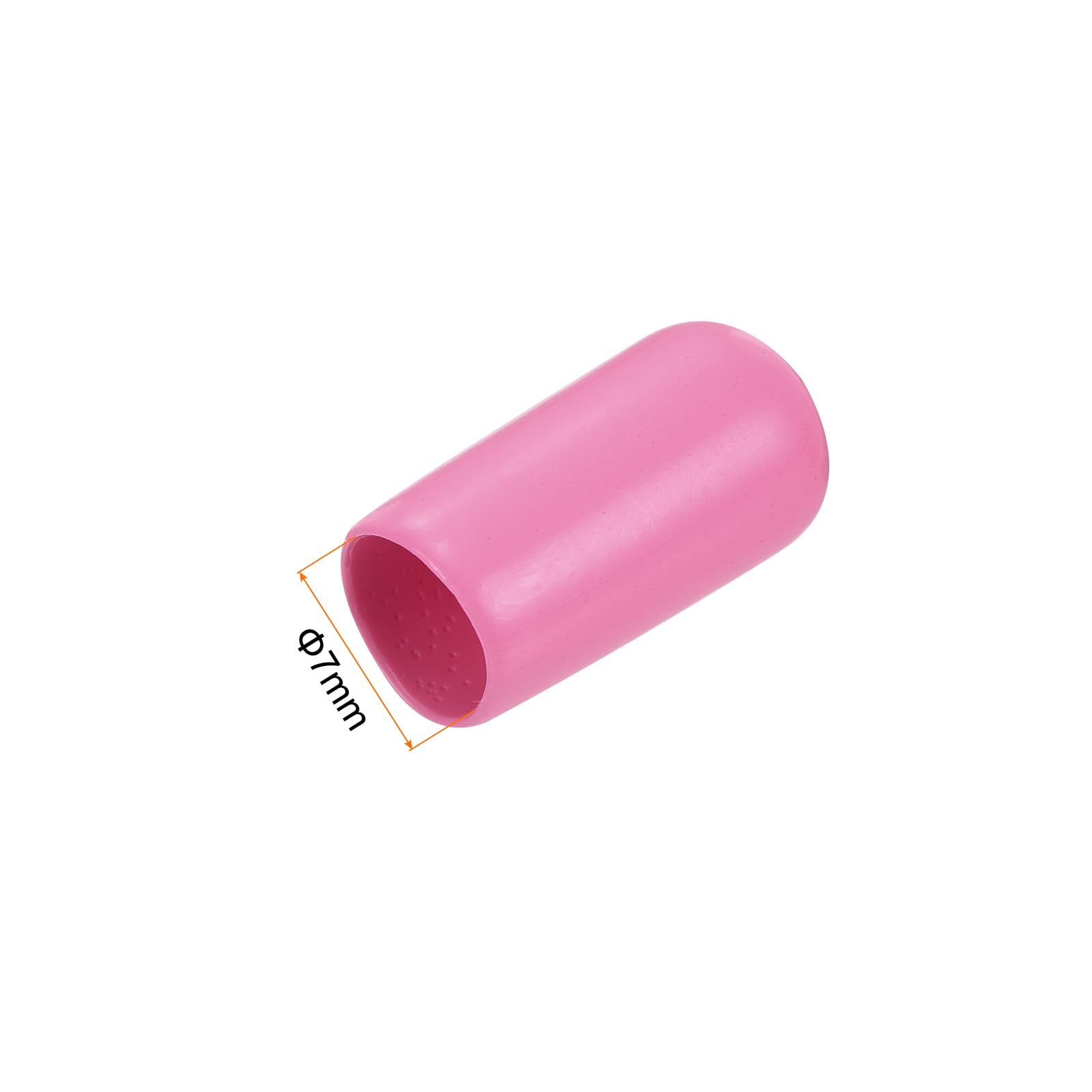 20pcs Rubber End Caps 7mm ID Vinyl PVC Round Tube Bolt Cap Cover Screw Thread Protectors Pink