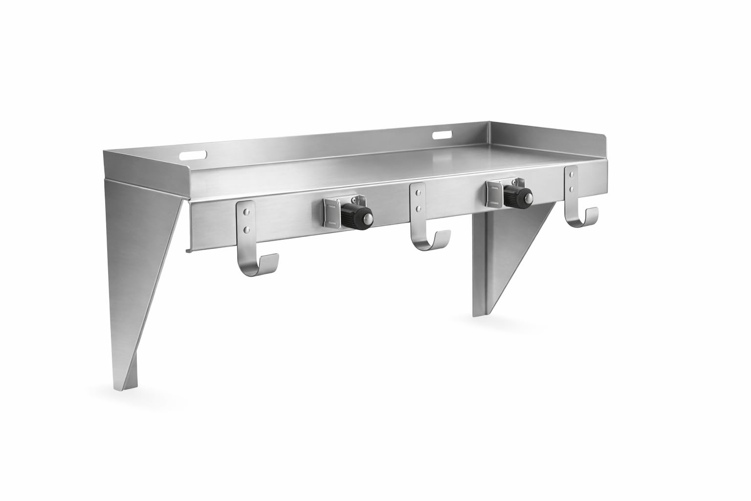 Stainless Steel Utility Shelf with 2 Mop and Broom Holders