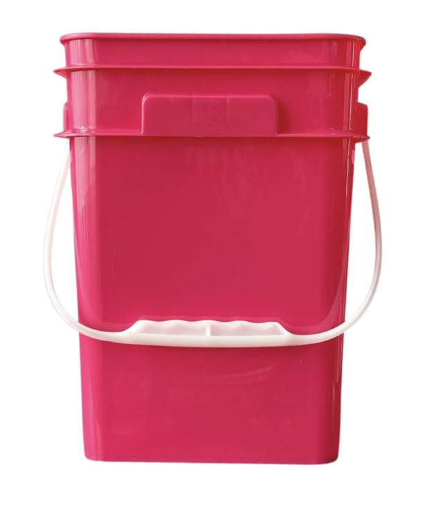 4 Gallon Square Food Grade Bucket Pail with Plastic Handles and Lid