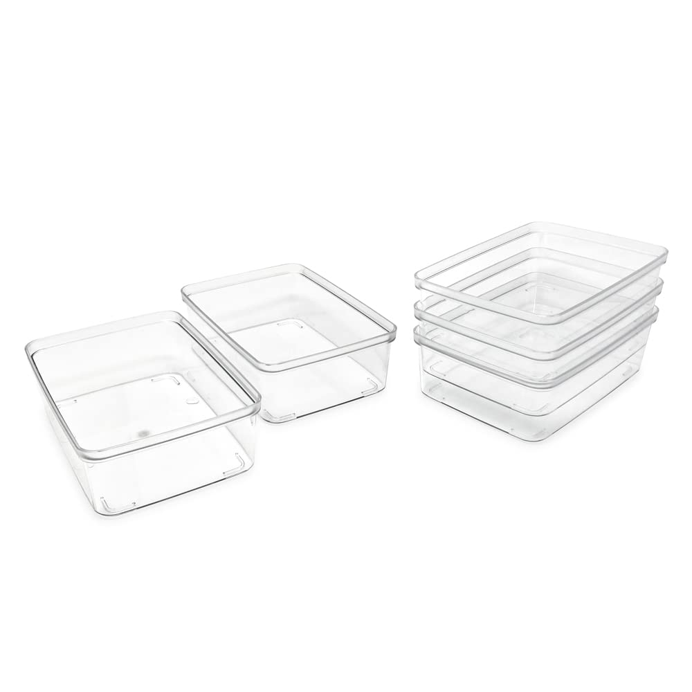 5 Pack Small Clear Storage Bins (5 Count)