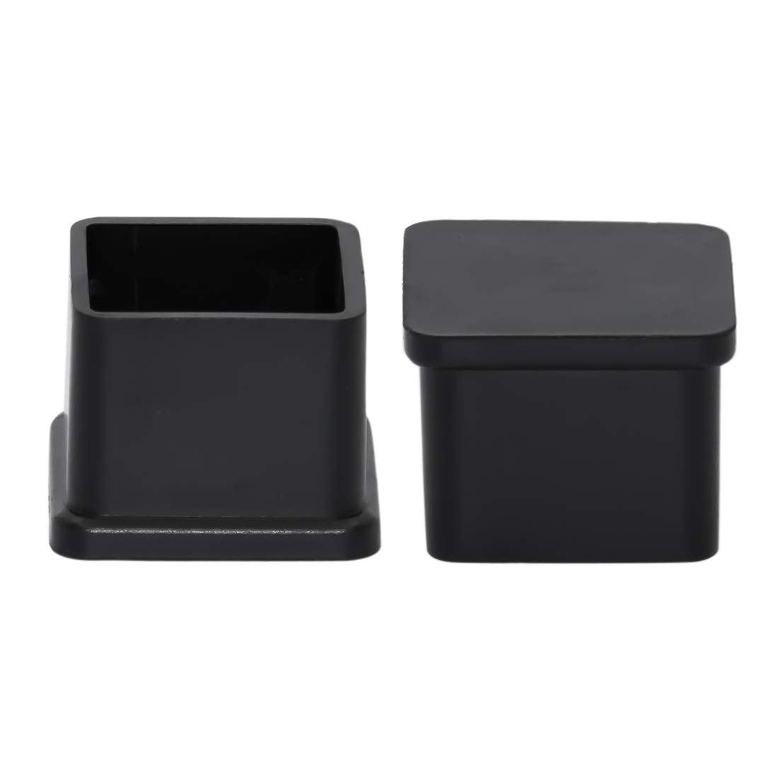 Flexible PVC Patio Chair Table Leg Tips Caps Square Furniture Covers 25 x 25 mm (20 Count)