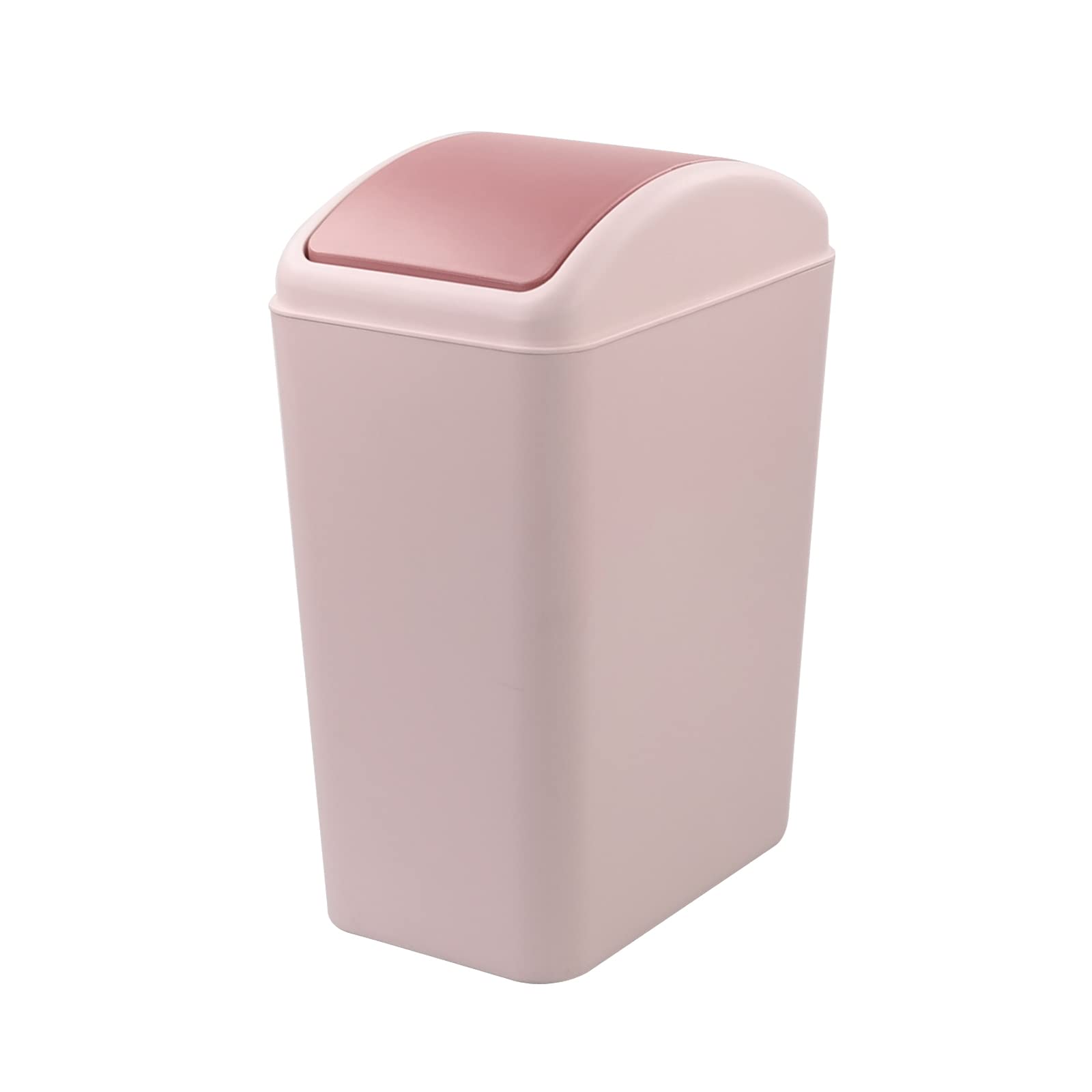 4.5 Gallon Pink Plastic Waste Can with Swing Lid