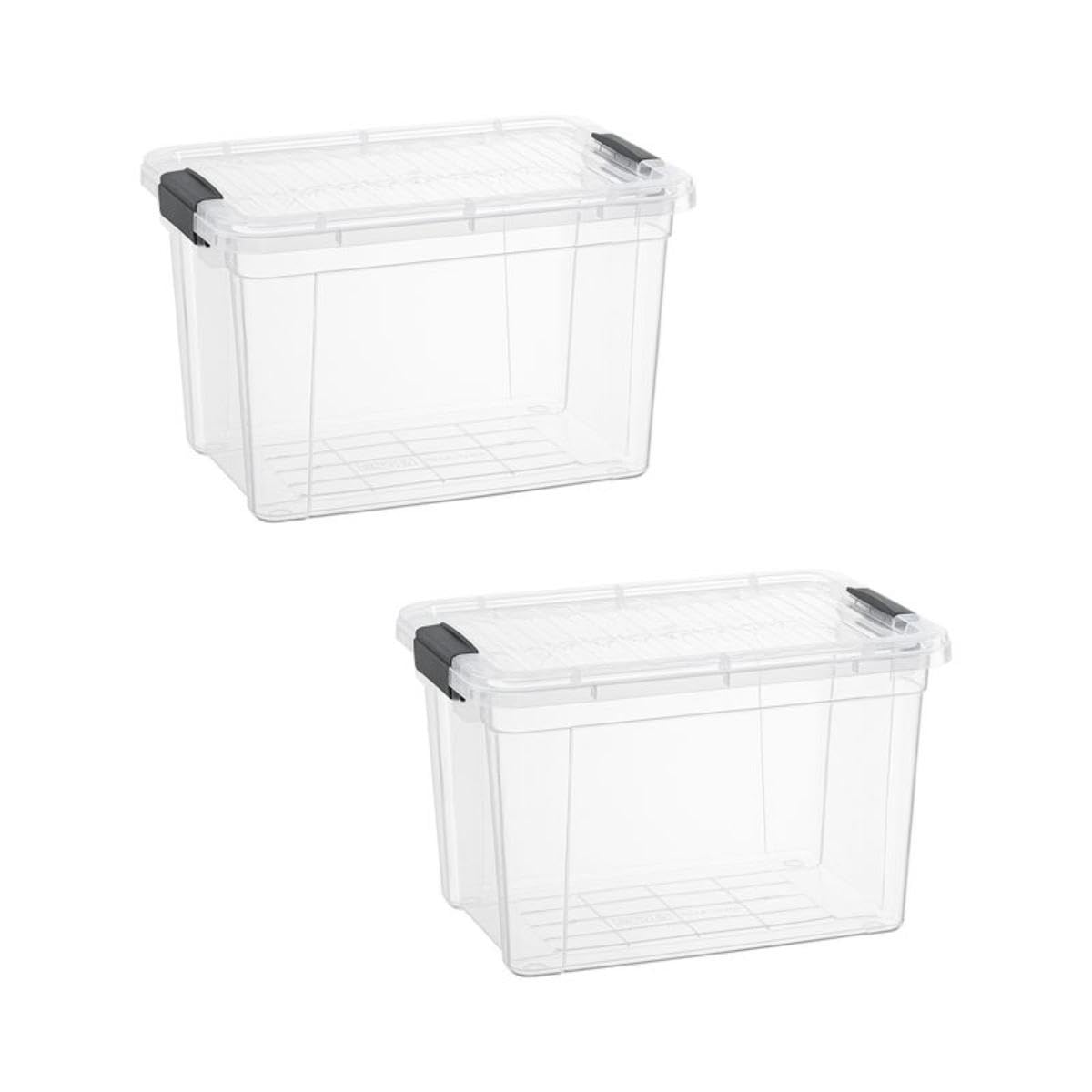 Clear Storage Boxes with Lids (2 Count)
