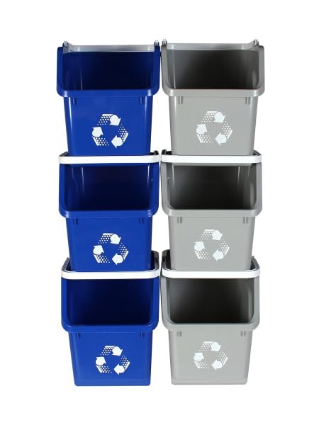 Multi Bin 6 Gallon Stackable Recycle Bins (6 Count)