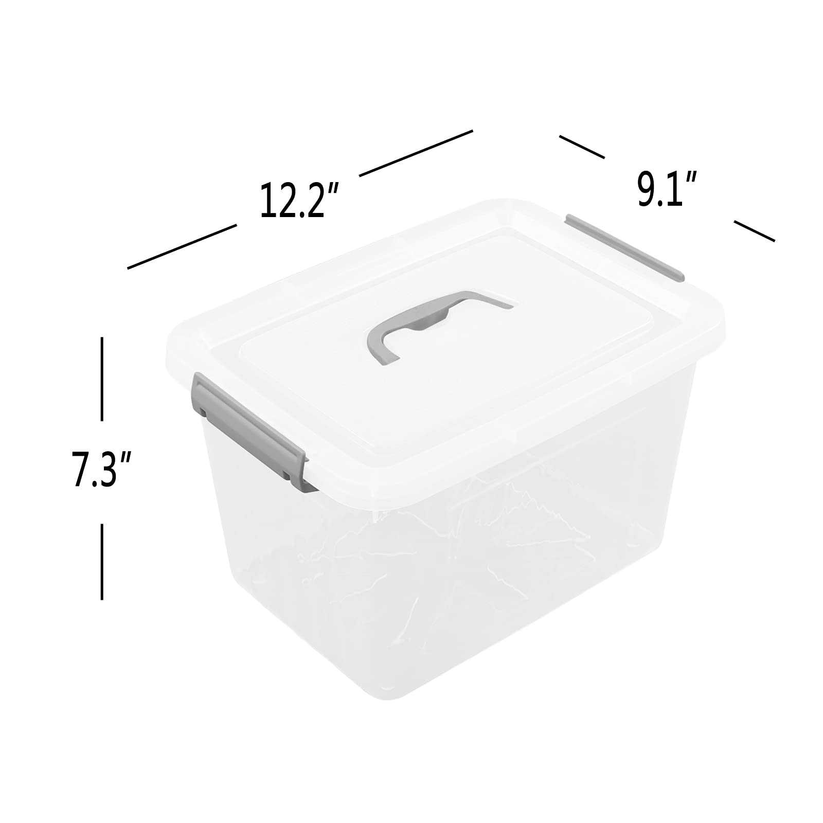 10 L Clear Plastic Storage Box (6 Count)