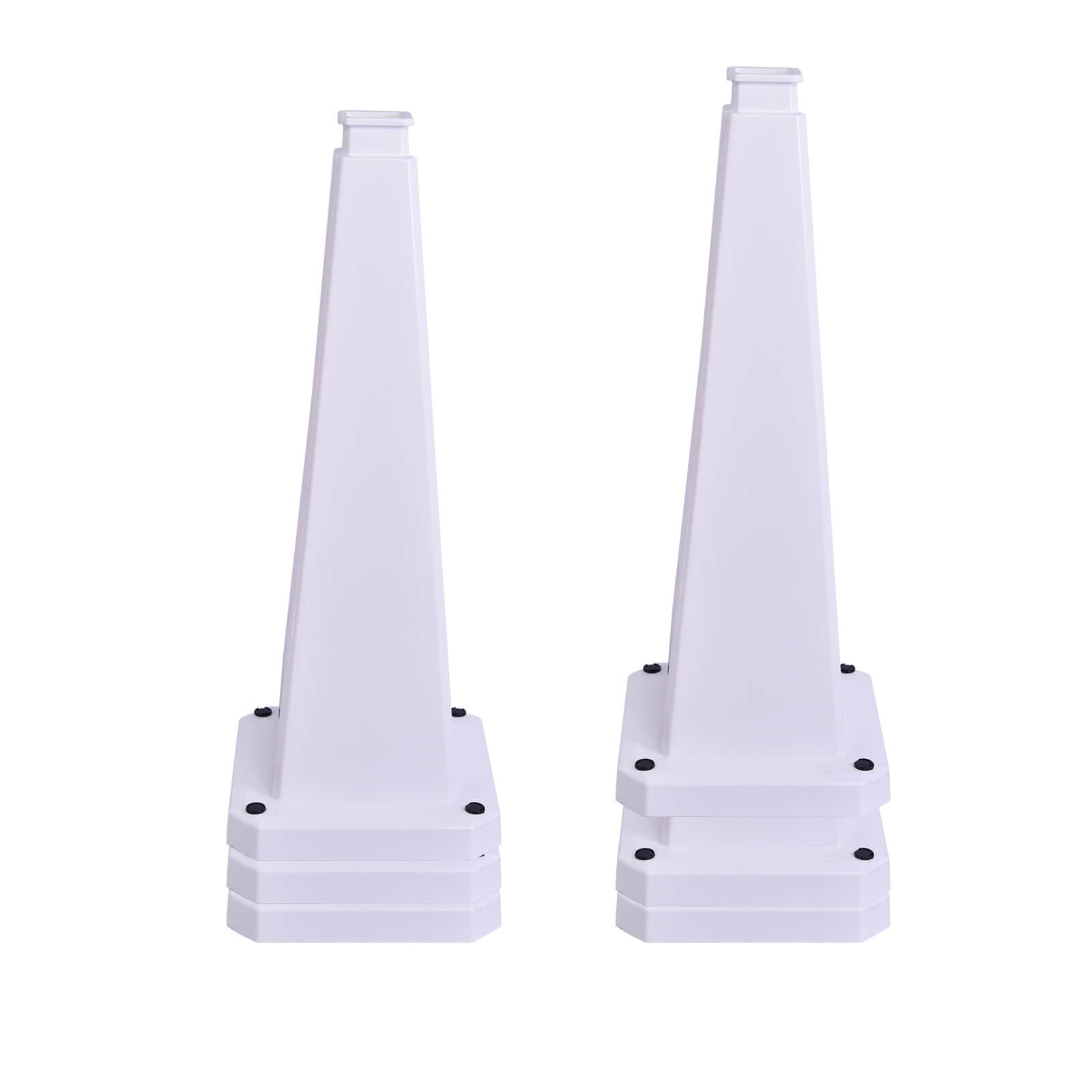 6 Pack 36 Inch Solid White Traffic Cone