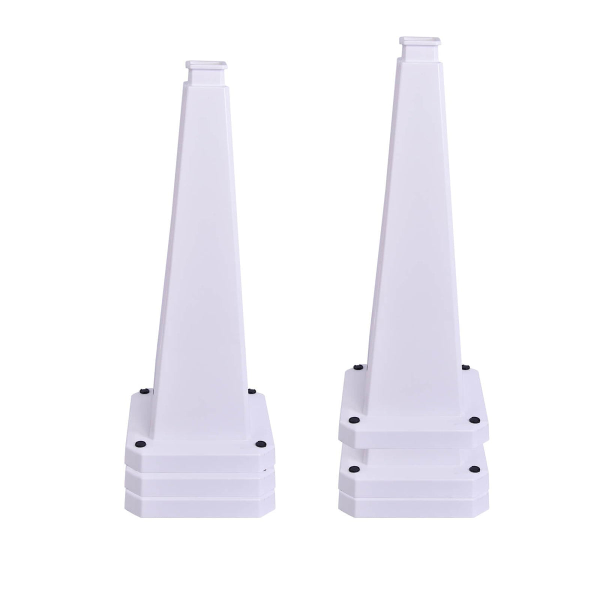 6 Pack 28 Inch Solid White Traffic Cone