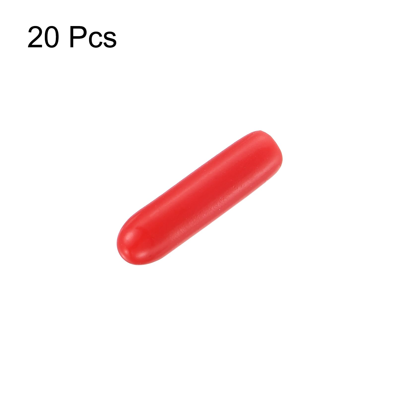 20pcs Rubber End Caps 1.8mm ID Vinyl Round Tube Bolt Cap Cover Thread Protectors Red