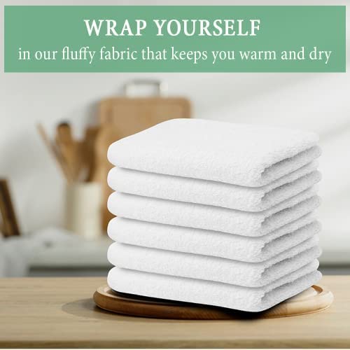 100% Cotton Terry Towel Cleaning Rags White 14'x17' (60 Count)
