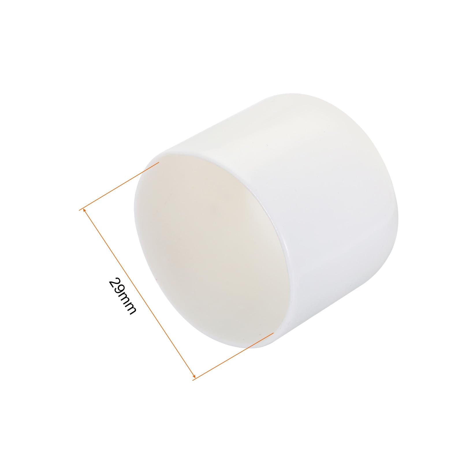20pcs Rubber End Caps 29mm ID Vinyl Round Tube Bolt Cap Cover Screw Thread Protectors White