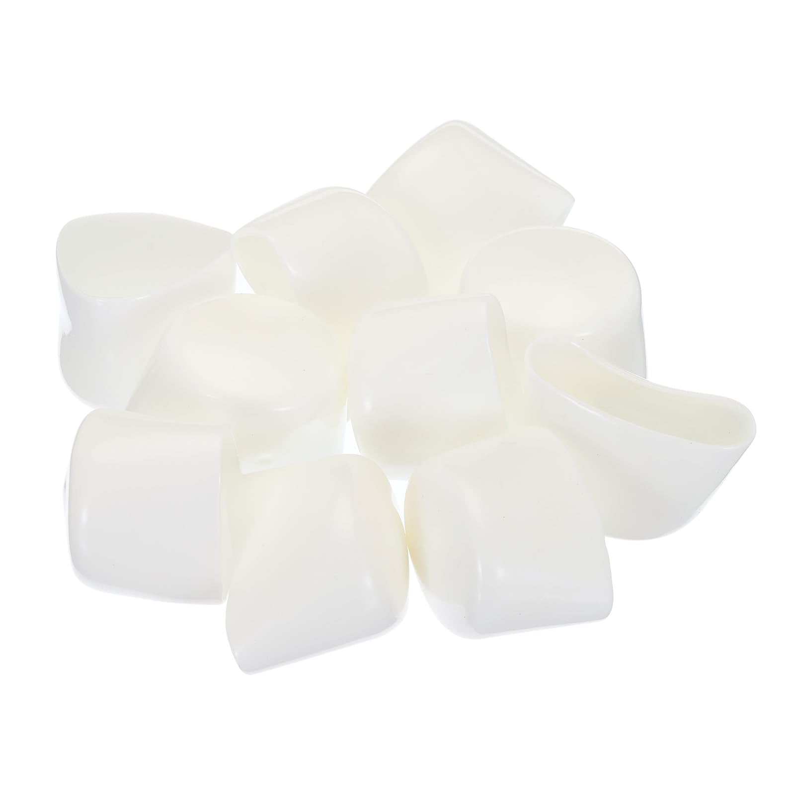 20pcs Rubber End Caps 38mm ID Vinyl Round Tube Bolt Cap Cover Screw Thread Protectors White