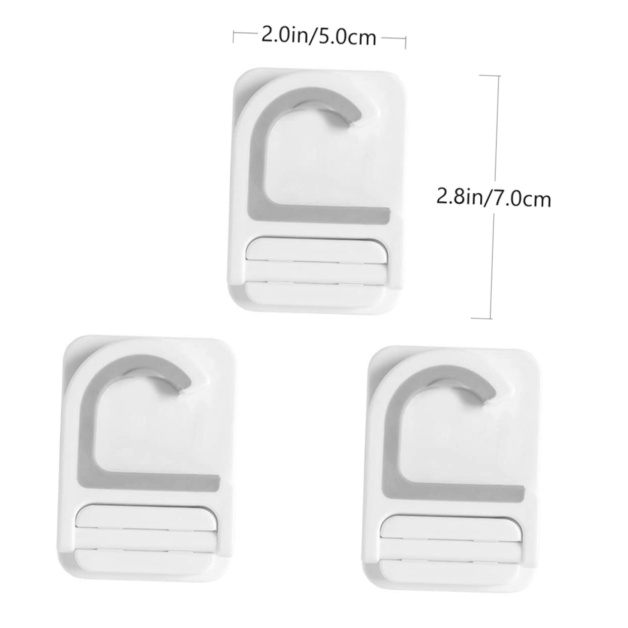 3pcs Punch Wall Mounted Mop Holder Heavy Duty Adhesive Broom Organizer Hooks Multi Functional Hanging Clips for Mop Broom Umbrella Storage Easy No Drill Installation