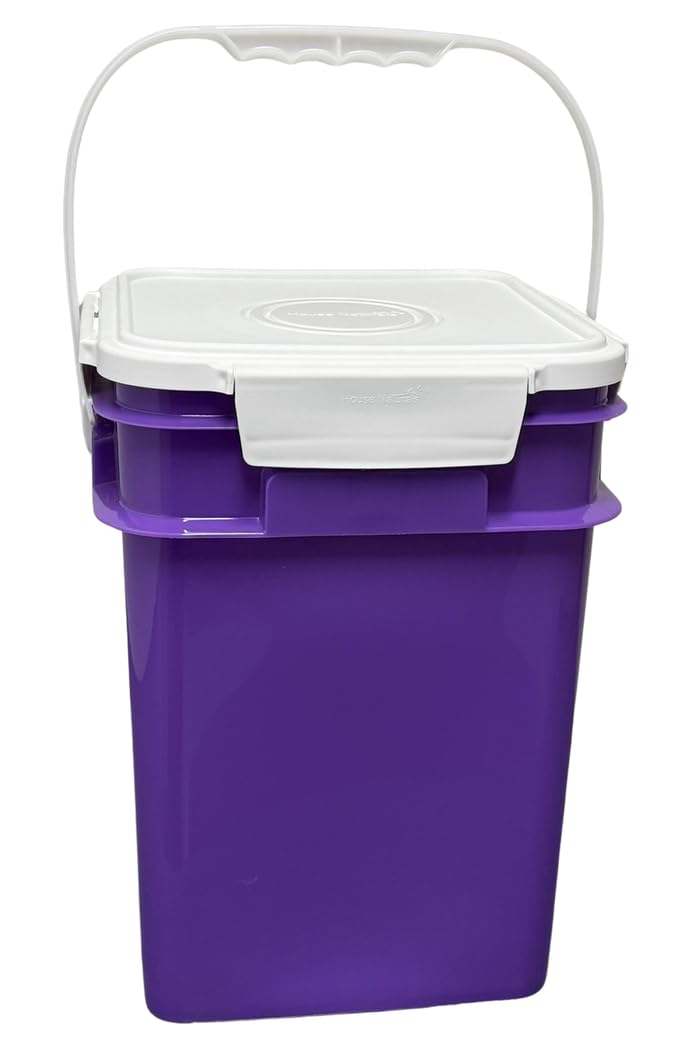 4 Gallon Square Food Grade Bucket Pail with Plastic Handles and Lid