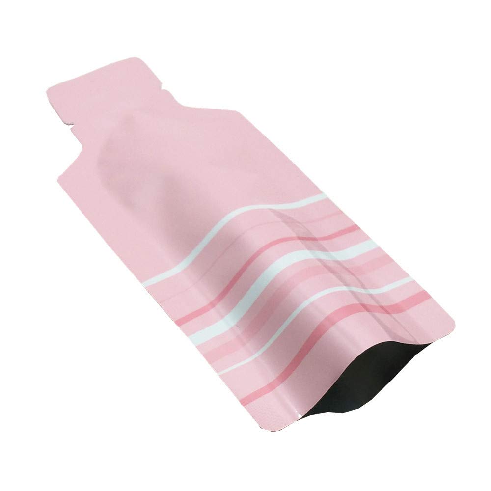 100 Pack 1.97x4.3 inch Pink Heat Seal Sample Mylar Packets for Travel