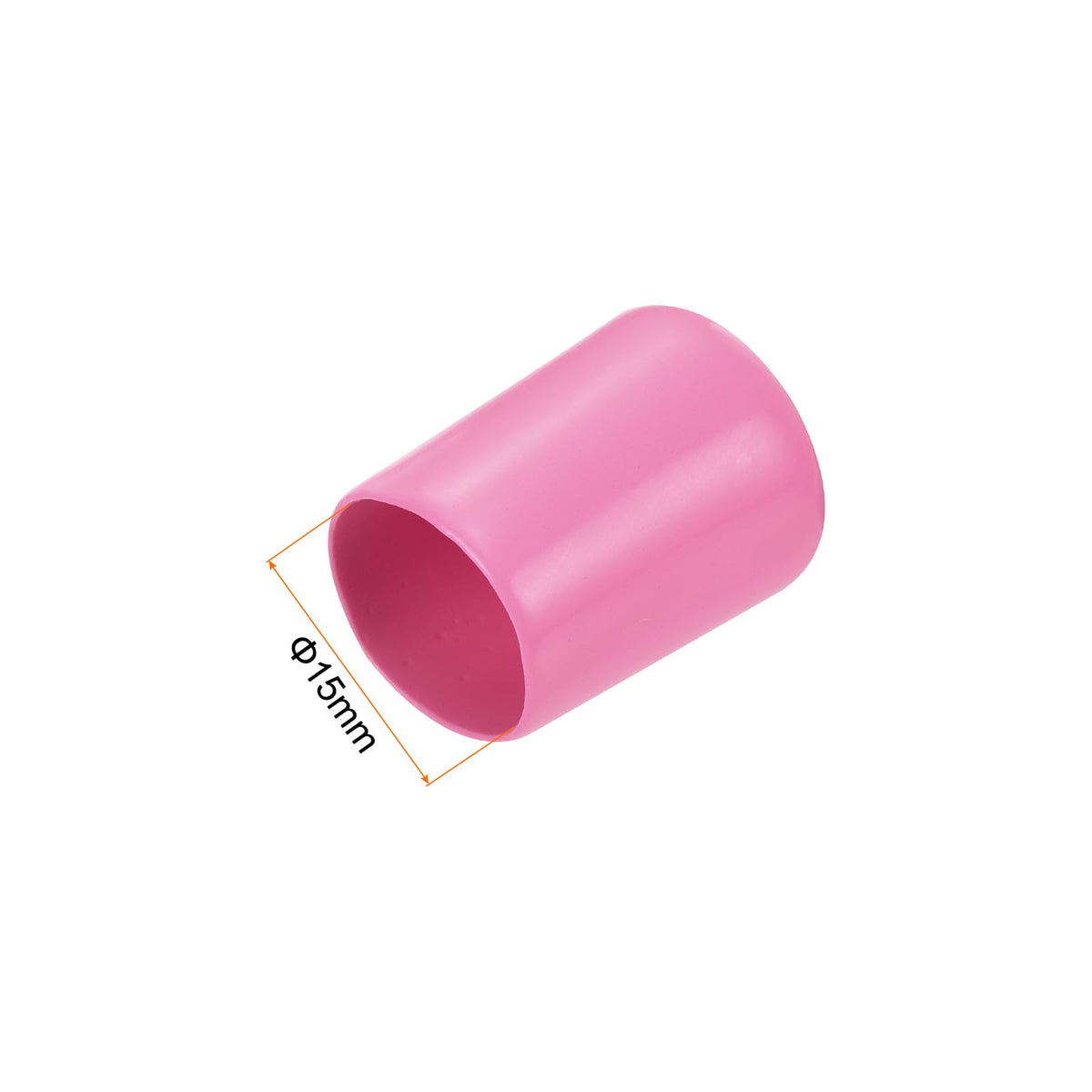 20pcs Rubber End Caps 15mm ID Vinyl PVC Round Tube Bolt Cap Cover Screw Thread Protectors Pink