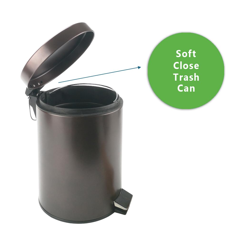 Stainless Steel Small Trash Can with Lid & Step Pedal