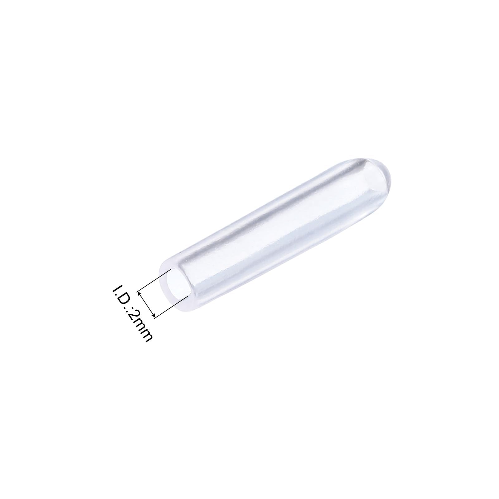 20pcs Rubber End Caps 2mm ID Vinyl PVC Round Tube Bolt Cap Cover Screw Thread Protectors Clear