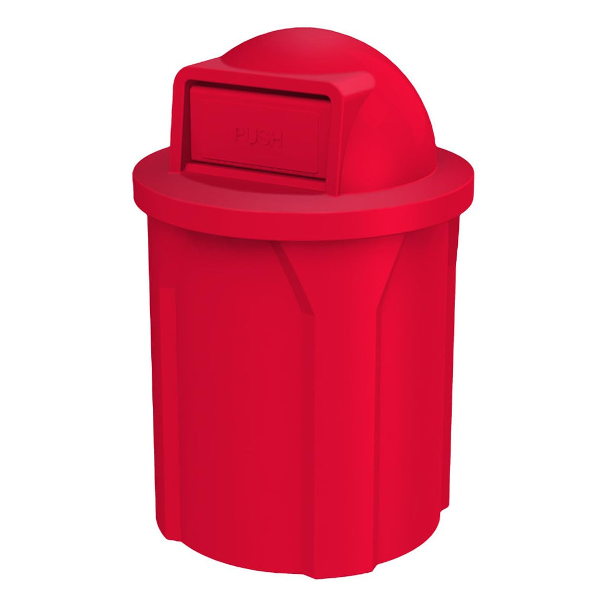 Campus Collection 42 Gallon Plastic Commercial Garbage Can with Push Lid
