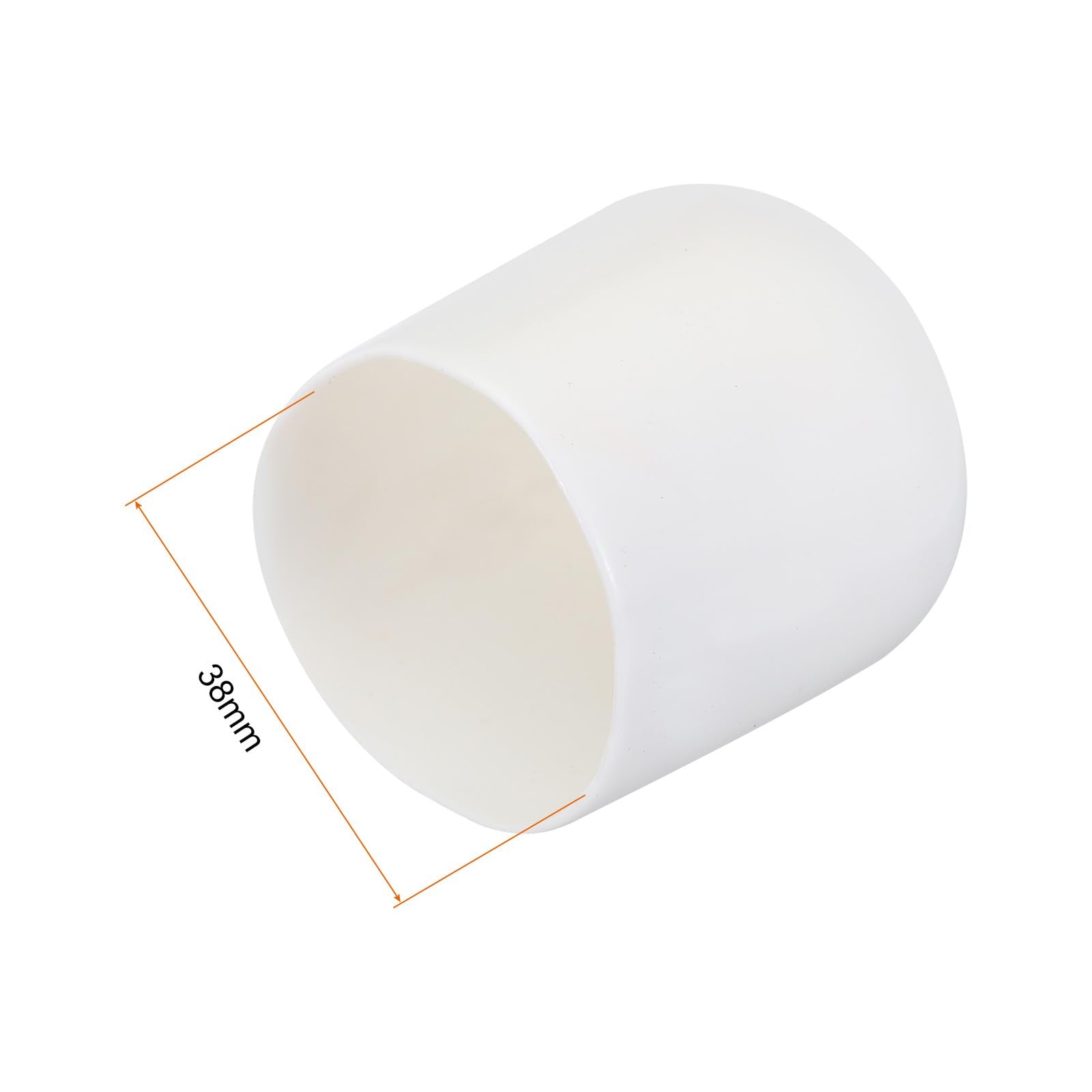 20pcs Rubber End Caps 38mm ID Vinyl Round Tube Bolt Cap Cover Screw Thread Protectors White
