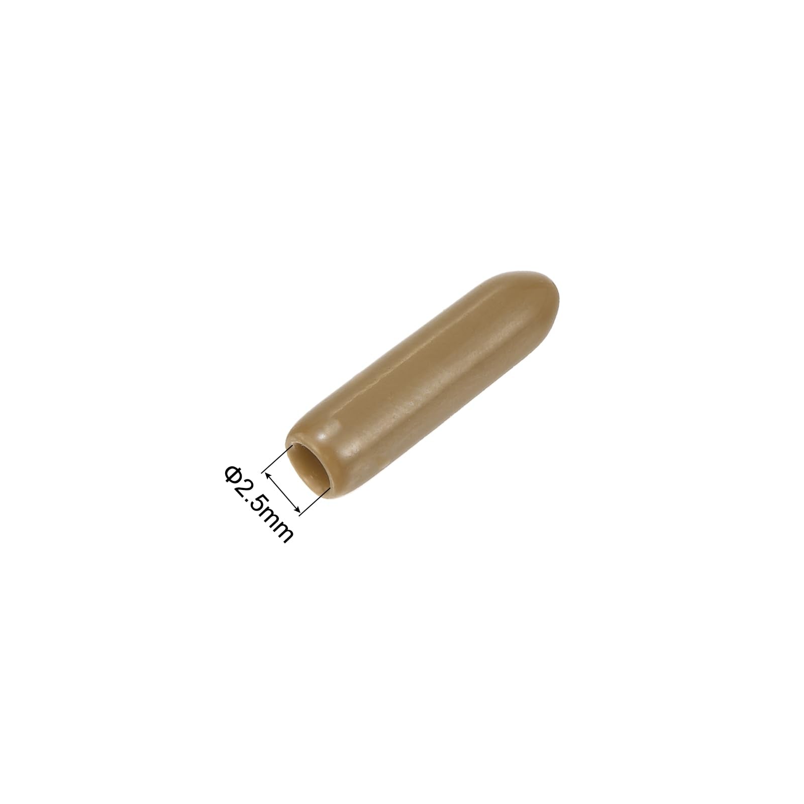 20pcs Rubber End Caps 2.5mm ID Vinyl PVC Round Tube Bolt Cap Cover Screw Thread Protectors Light Brown