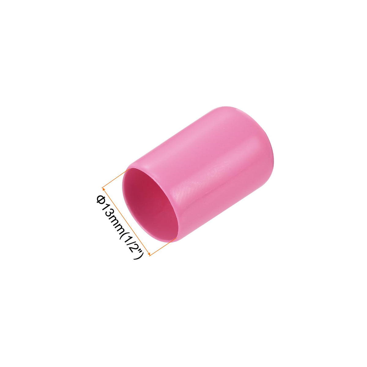 20pcs Rubber End Caps 13mm ID Vinyl PVC Round Tube Bolt Cap Cover Screw Thread Protectors Pink