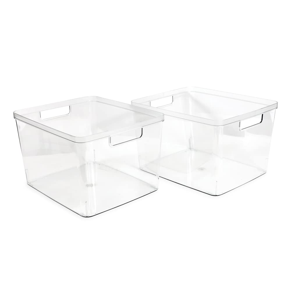 2-Pack Extra-Large Clear Storage Bins (11.5” L x 14” W x 9” H) (2 Count)