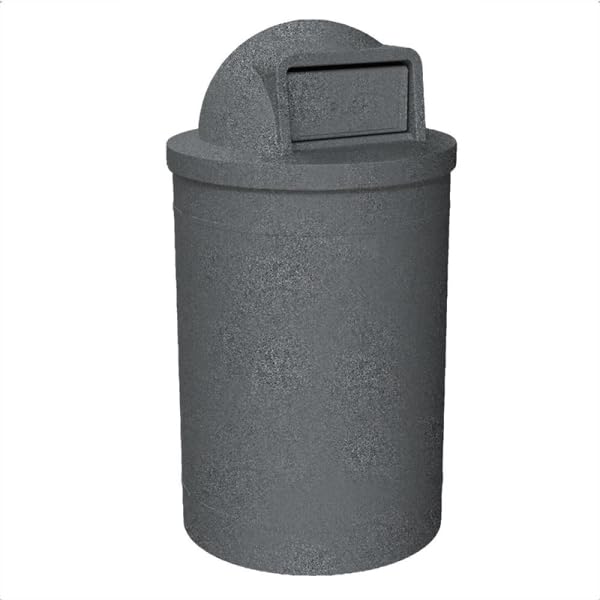 Campus Collection 55 Gallon Plastic Commercial Garbage Can with Push Lid